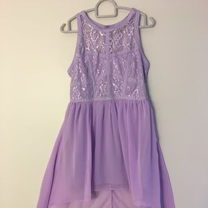 Tobi Lavender Lace High-Lo Dress